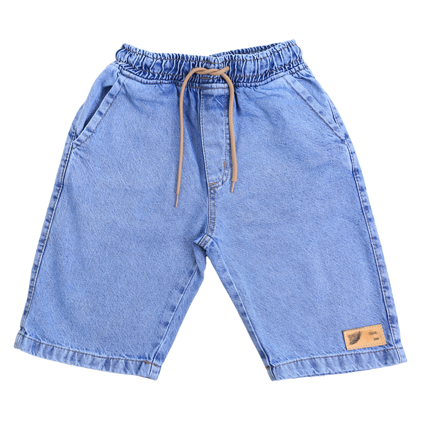 Bermuda Jeans Juvenil Oznes Detalhe Cadarço