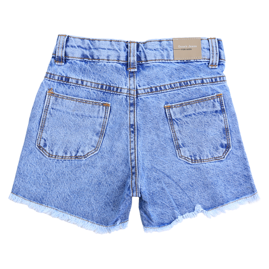 Short Jeans Infantil Oznes Detalhe Estampa Flor Short Jeans Infantil Oznes Detalhe Estampa Flor