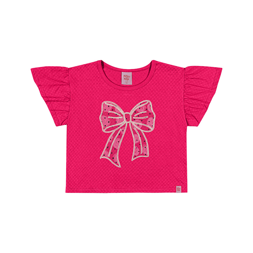 Blusa Infantil Kely Kety Estampa Laço Em Meia Malha Blusa Infantil Kely Kety Estampa Laço Em Meia Malha