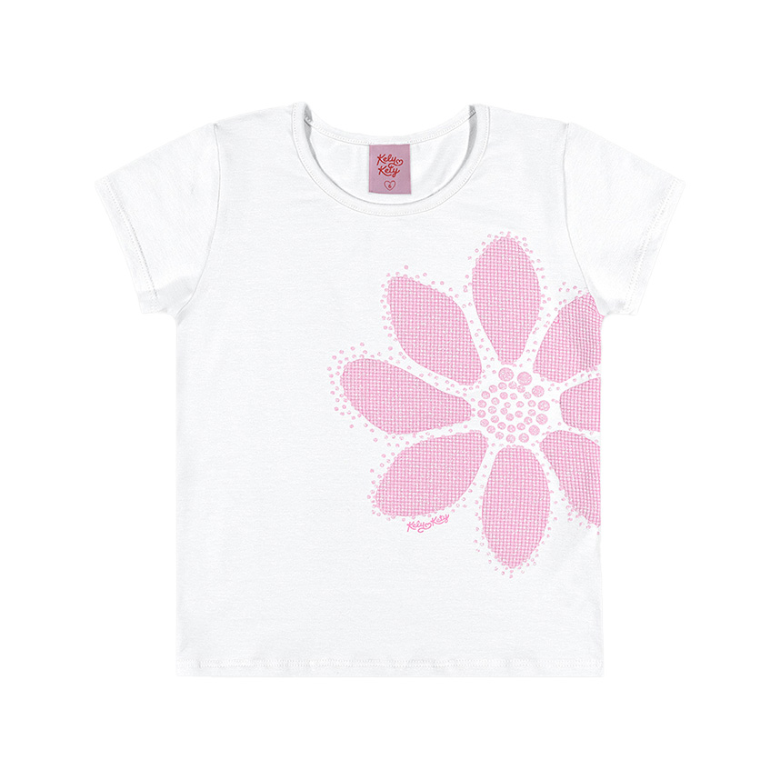 Blusa Infantil Kely Kety Estampa Flor Em Cotton