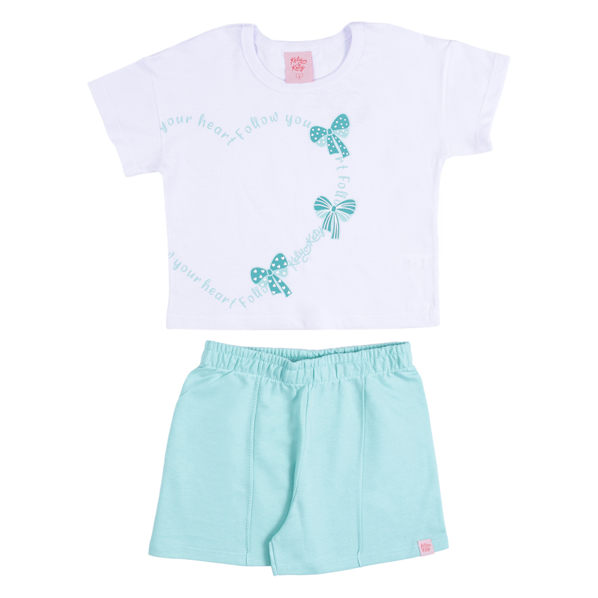 Conjunto Infantil Kely Kety Blusa Estampa Laços E Short