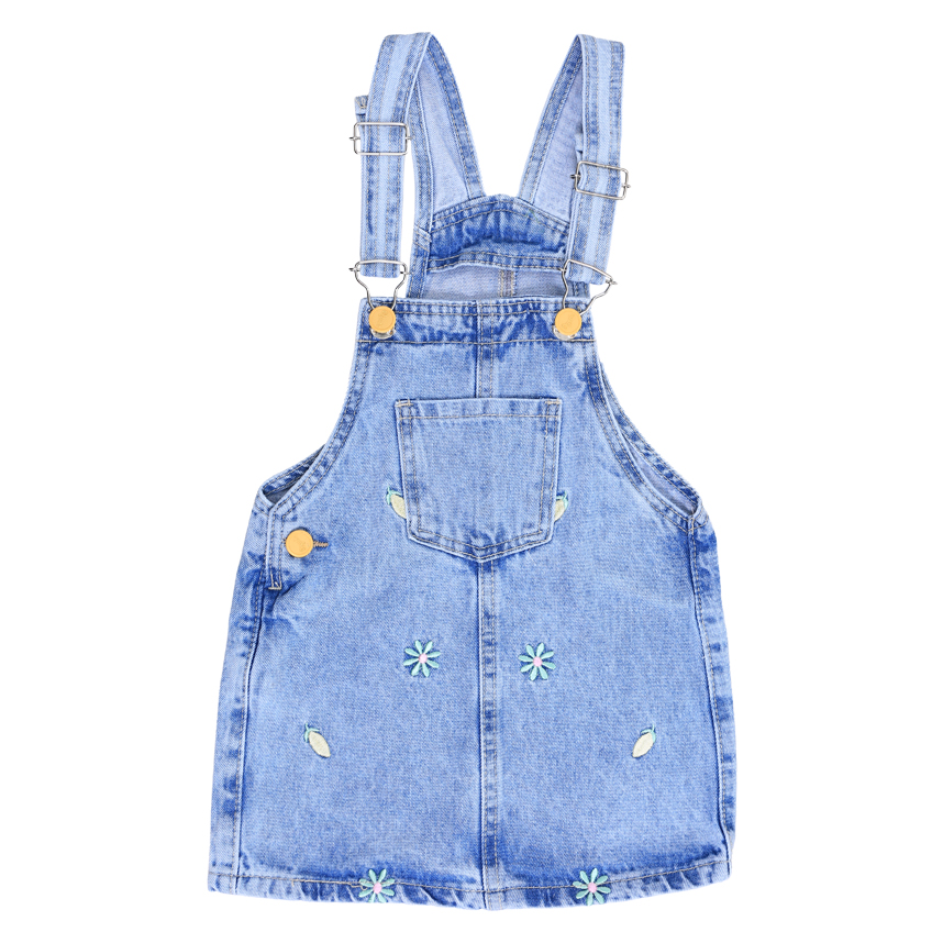 Salopete Jeans Infantil Oznes Detalhe Bordado