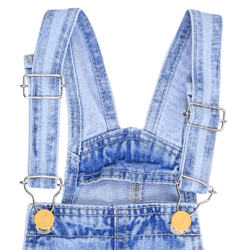 Salopete Jeans Infantil Oznes Detalhe Bordado