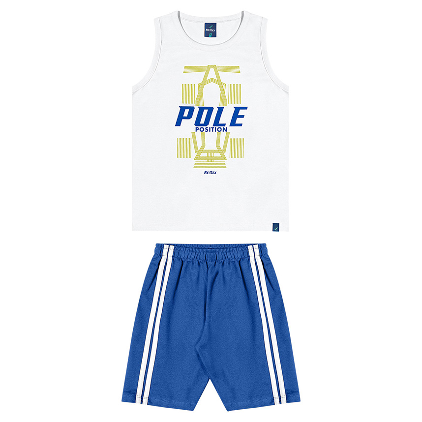 Conjunto Infantil Reirex Regata Estampada E Bermuda