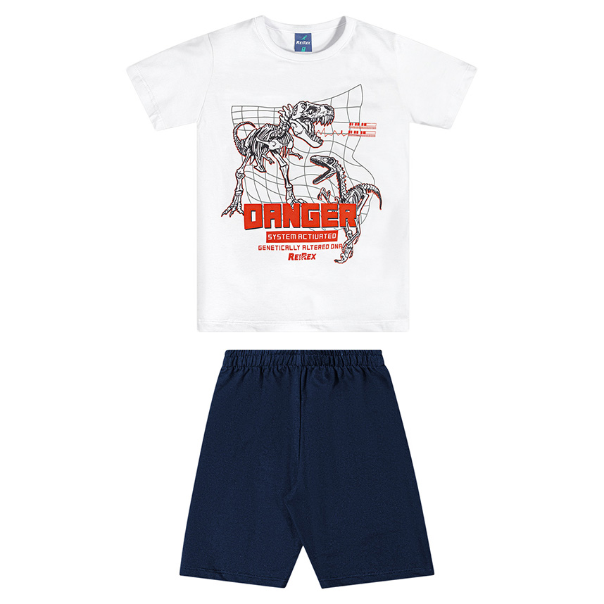 Conjunto Infantil Reirex Camiseta E Bermuda Moletinho