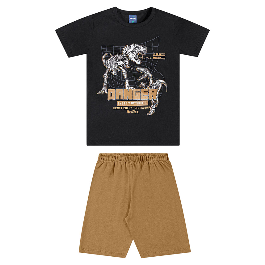 Conjunto Infantil Reirex Camiseta E Bermuda Moletinho