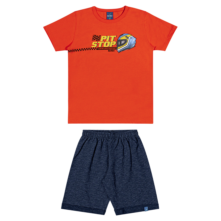 Conjunto Infantil Reirex Camiseta Estampada E Bermuda Conjunto Infantil Reirex Camiseta Estampada E Bermuda