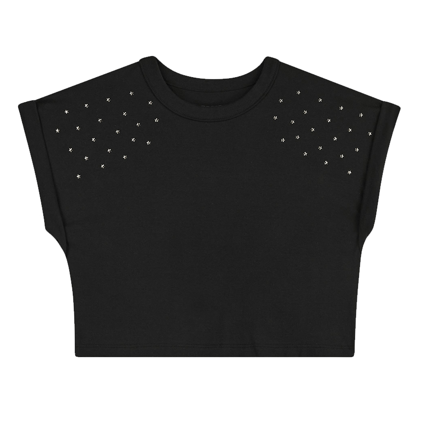 Blusa Juvenil Based Cavada Meia Malha Aplicação No Ombro