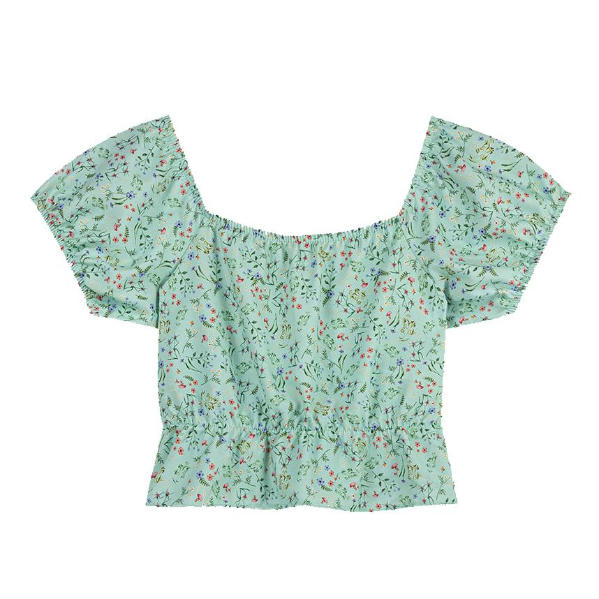 Blusa Juvenil Based Manga Curta Em Crepe Blusa Juvenil Based Manga Curta Em Crepe