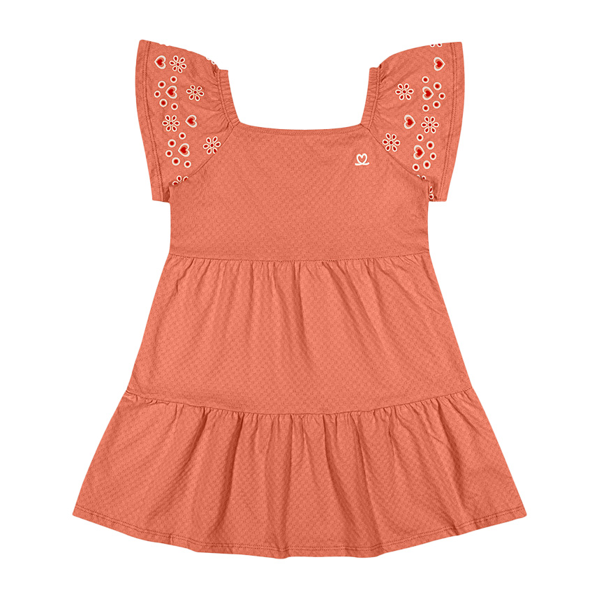 Vestido Juvenil Kely Kety Estampa Coração Na Manga Vestido Juvenil Kely Kety Estampa Coração Na Manga