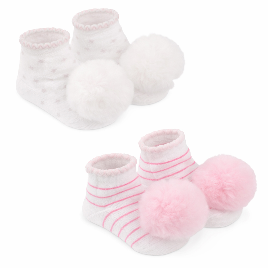 Meia Bebê Pimpolho Menina Festa Pompom