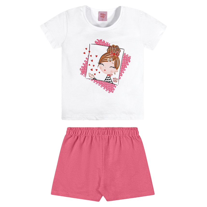 Conjunto Juvenil Kely Kety Blusa Estampa Menina E Short