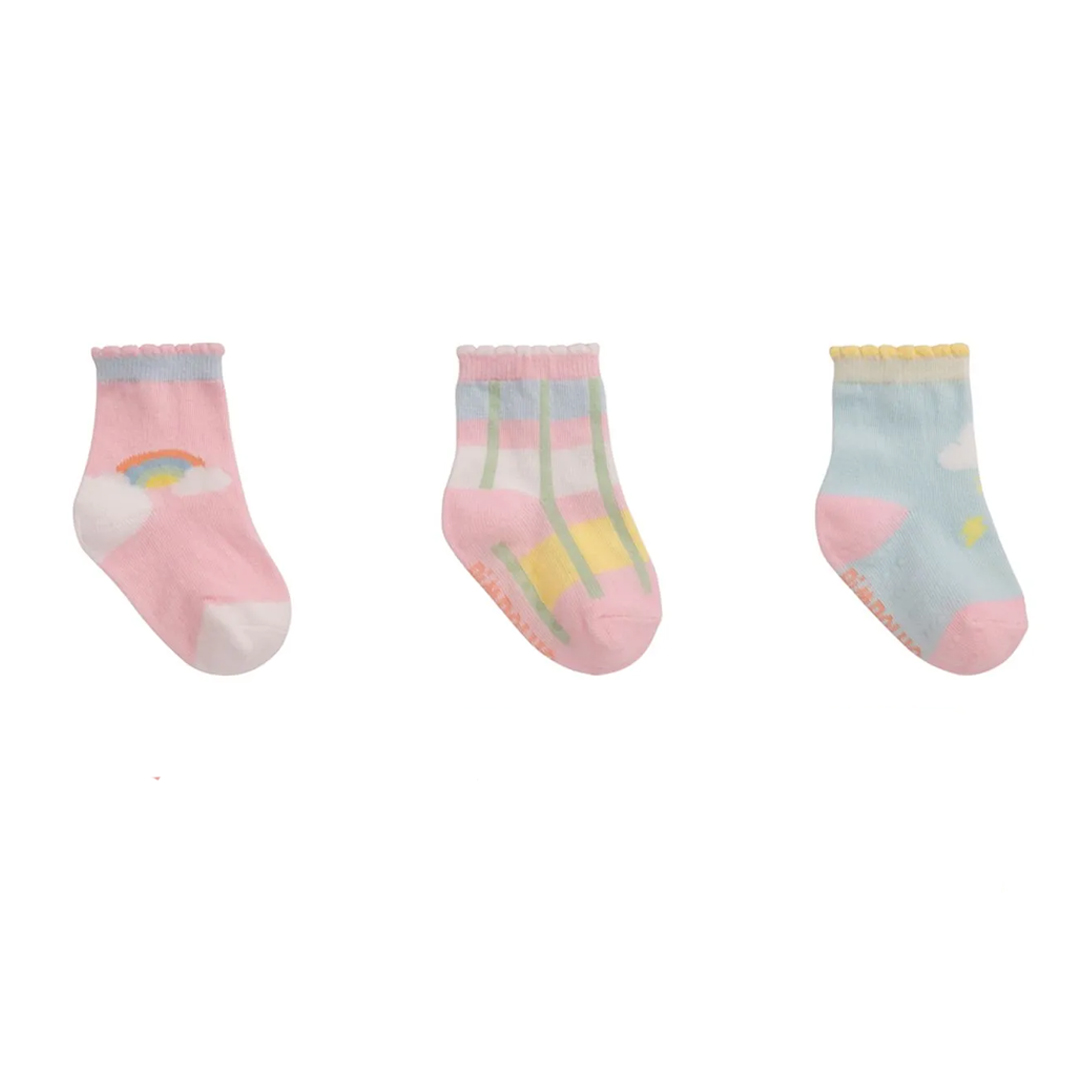 Meia Bebê Pimpolho Menina Kit Com 3 Peças