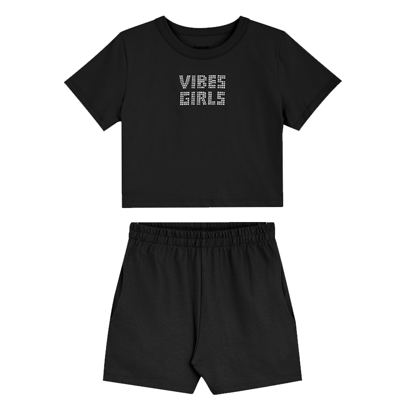 Conjunto Juvenil Based Blusa Manga Curta E Short Moletinho