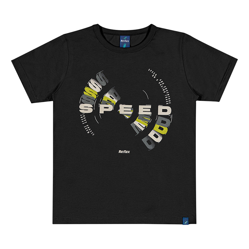 Camiseta Juvenil Reirex Manga Curta Meia Malha Estampa Speed Camiseta Juvenil Reirex Manga Curta Meia Malha Estampa Speed