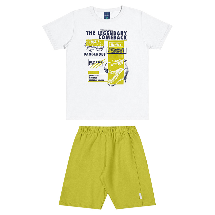 Conjunto Juvenil Reirex Camiseta Estampada E Bermuda