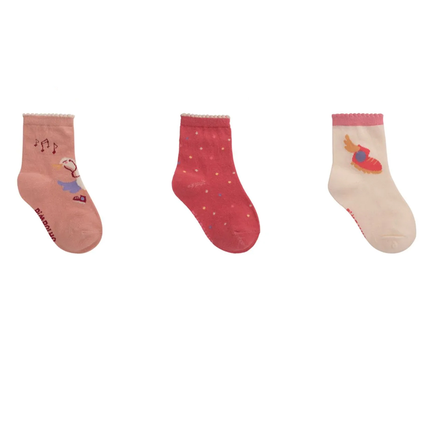 Meia Infantil Pimpolho Menina Kit Com 3 Peças