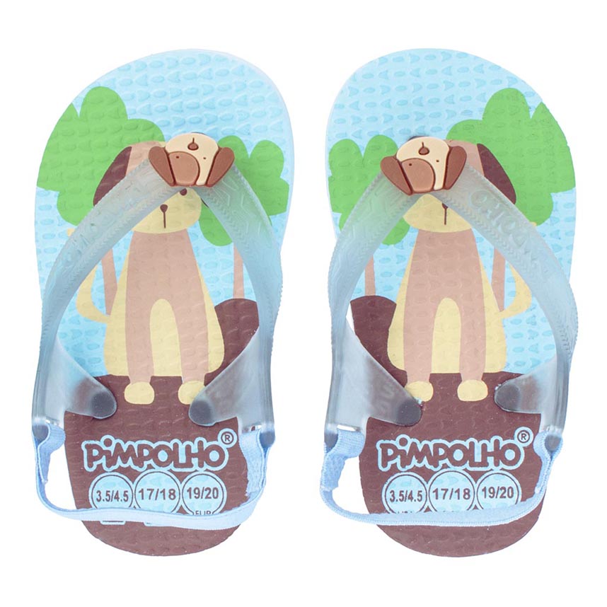 Chinelo Infantil Pimpolho Estampa Cachorro Com Elástico