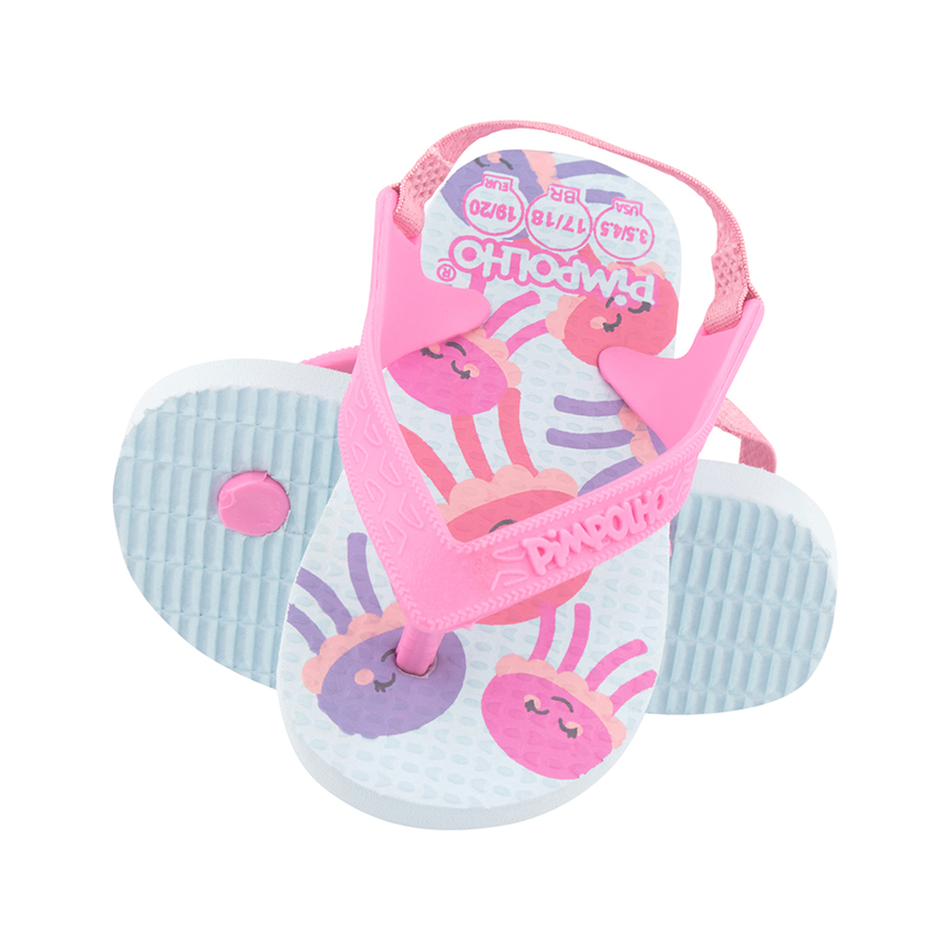 Chinelo Infantil Pimpolho Estampa Água-Viva Com Elástico