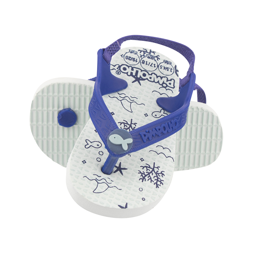 Chinelo Infantil Pimpolho Estampa Fundo do Mar Com Elástico