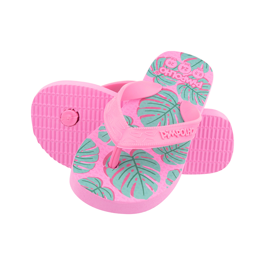 Chinelo Infantil Pimpolho Menina Estampa Folhagem