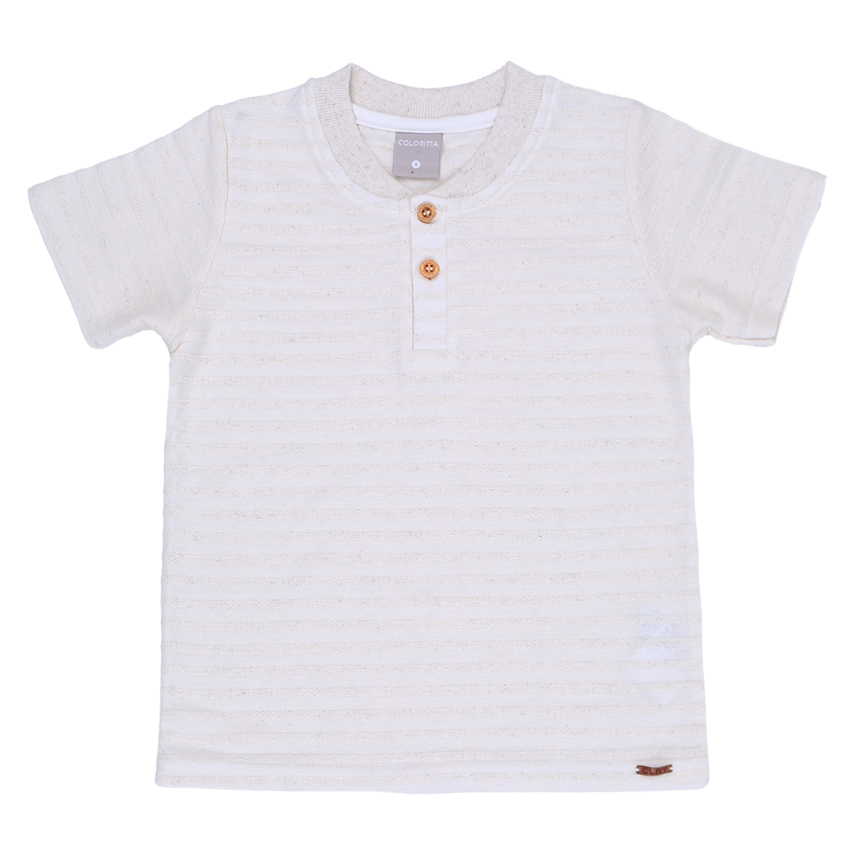 Conjunto Infantil Colorittá Camiseta Linho Listrada E Bermuda