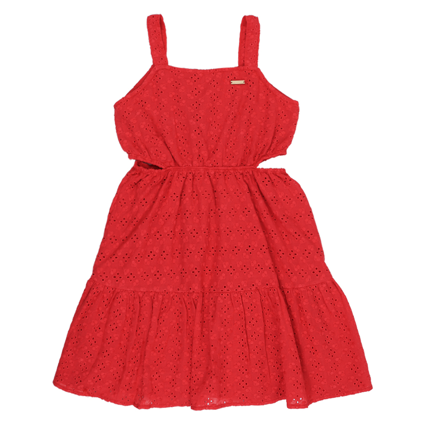 Vestido Juvenil Colorittá Alça Lasie  Bordado Recorte Later