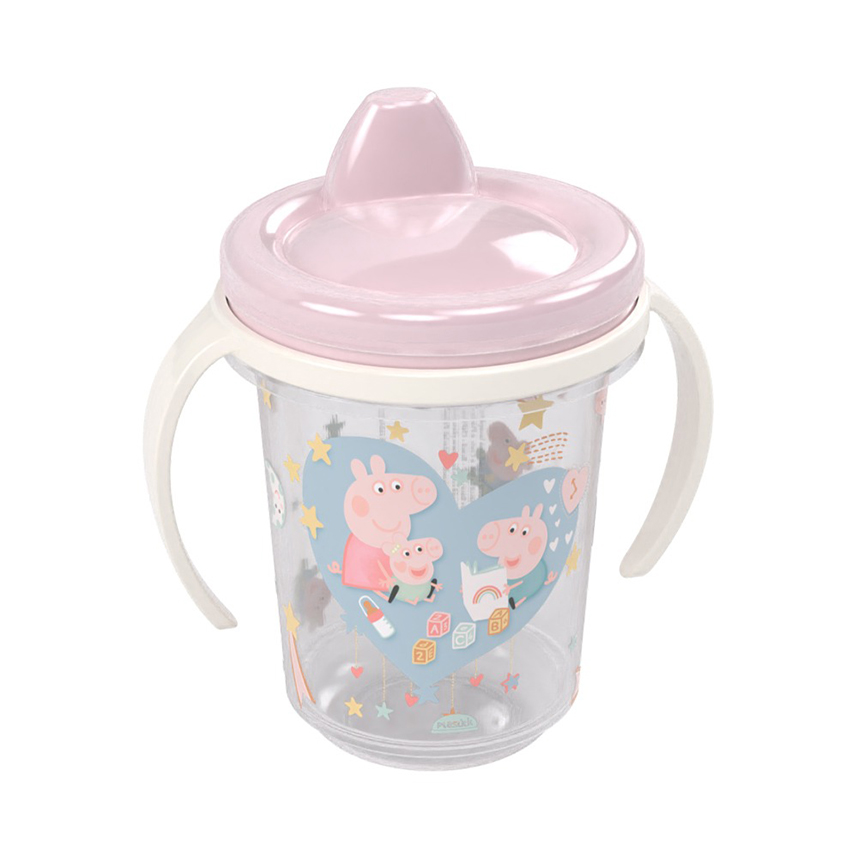 Copo De Treinamento Plasútil Trio Peppa 280 ml Rosa