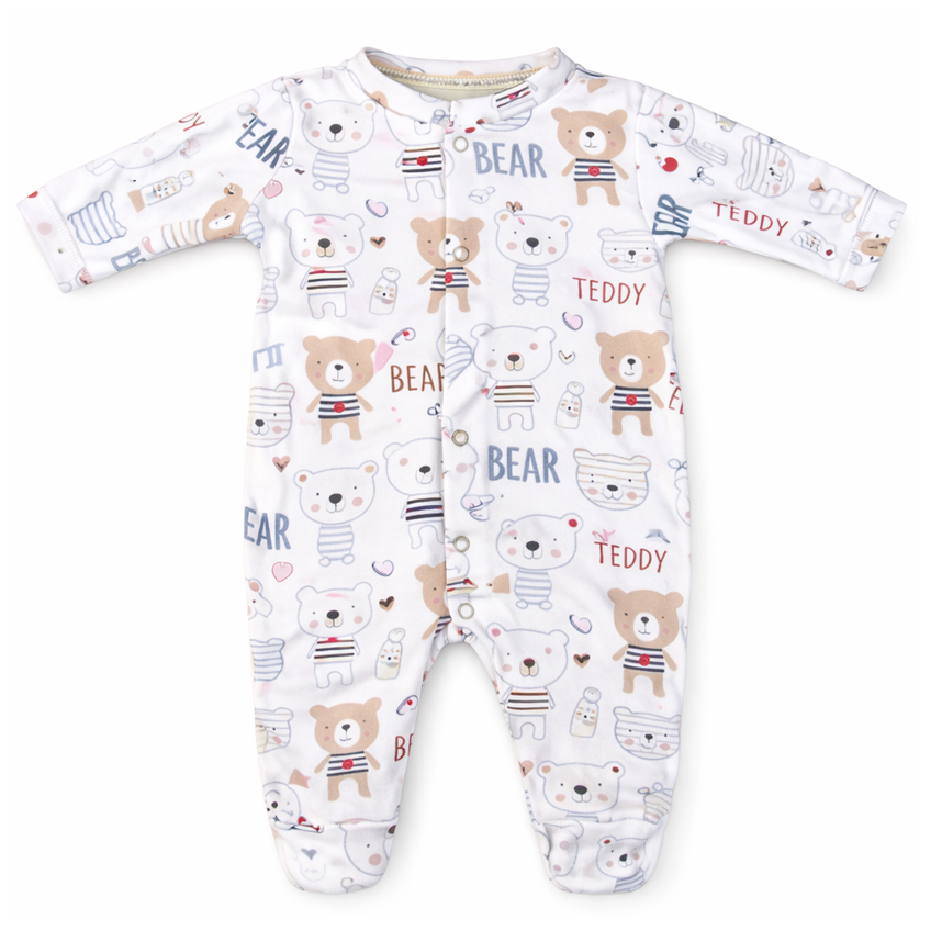 Macacão Longo Bebê Smoby Menino Estampa Ursos