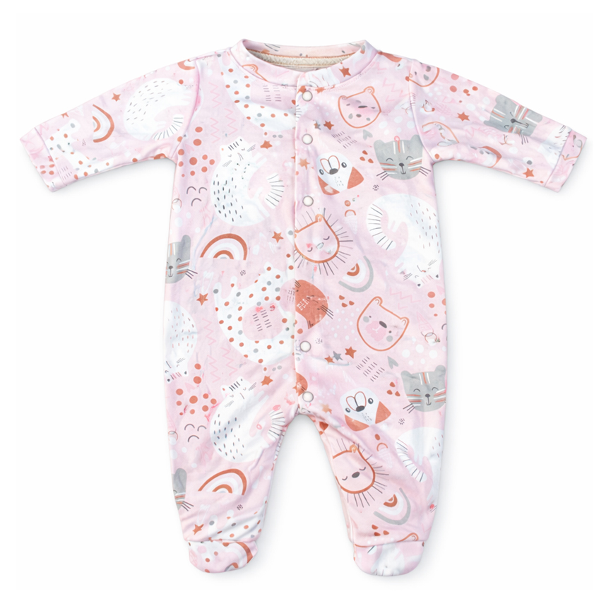 Macacão Longo Bebê Smoby Menina Estampa Dog Cats