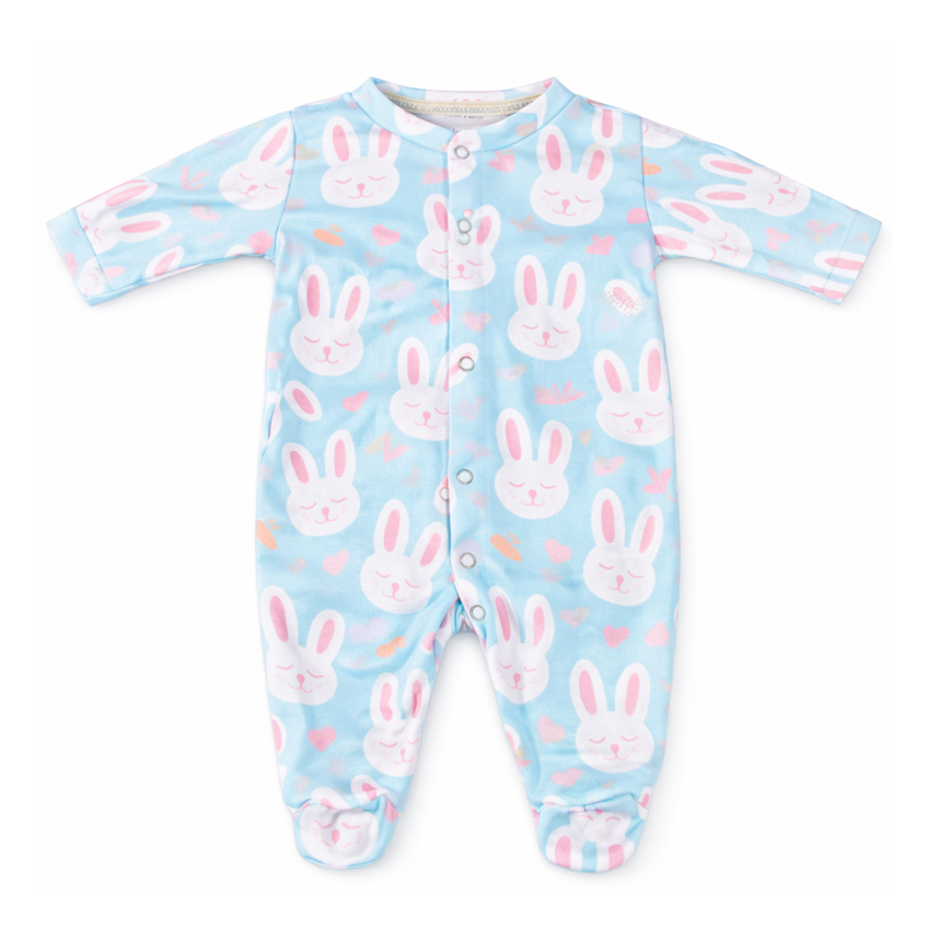 Macacão Longo Bebê Smoby Menina Estampa Coelhos