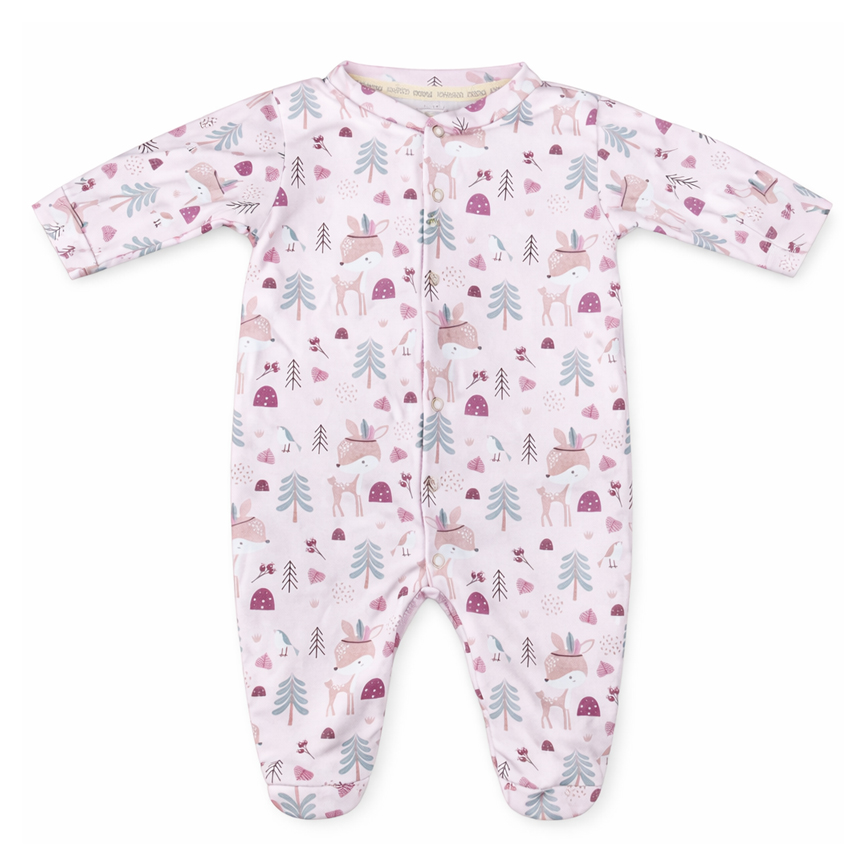 Macacão Longo Bebê Smoby Menina Estampa Raposas