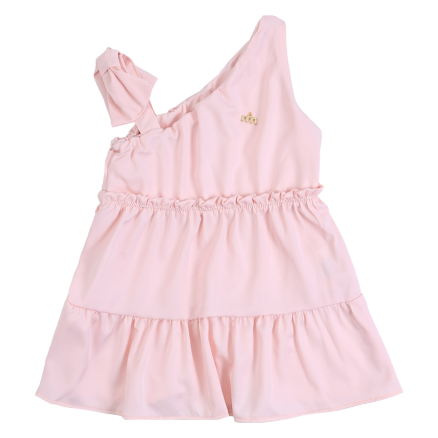 Vestido Infantil Milli Nina Cavado Detalhe Laço No Ombro