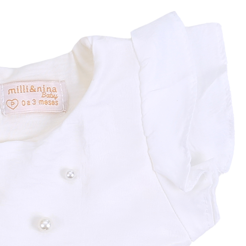 Vestido Bebê Marlan Cavado Pala Bordado Pérolas
