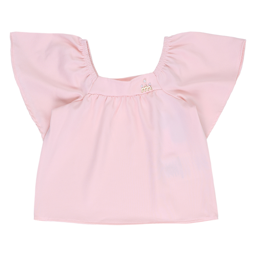 Conjunto Infantil Milli Nina Blusa Bata Com Pérola E Short