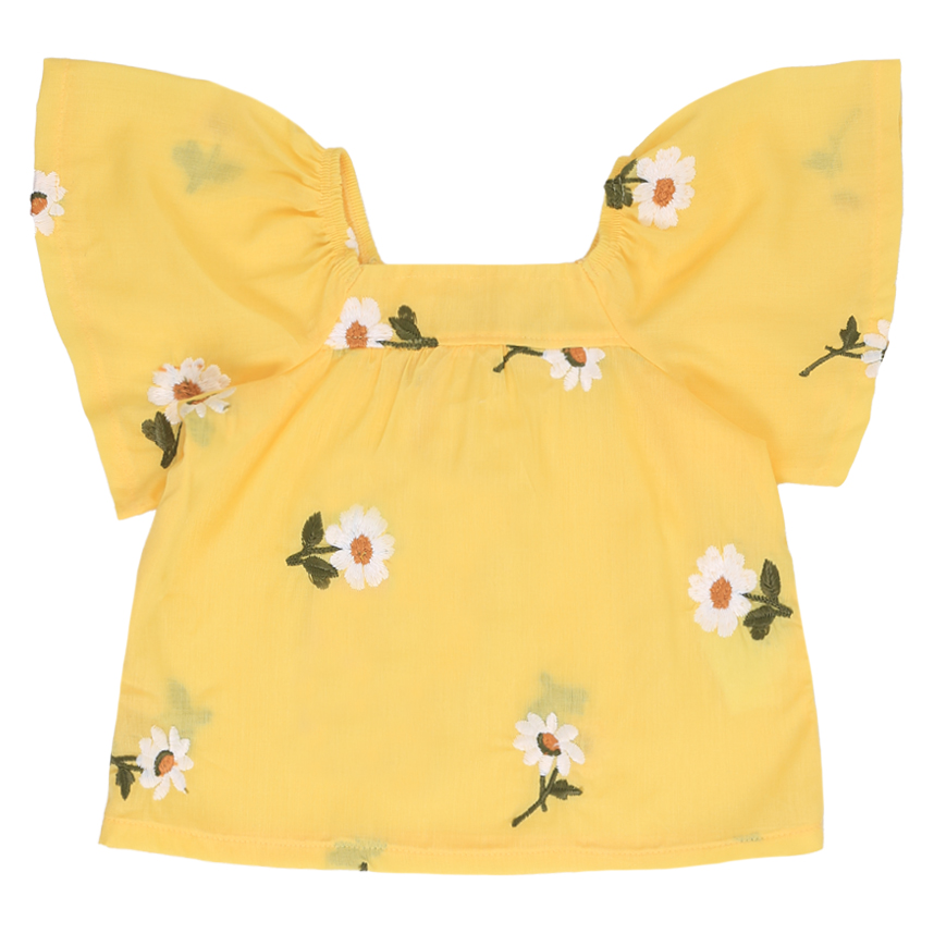 Conjunto Infantil Milli Nina Blusa Bordado Flor E Short