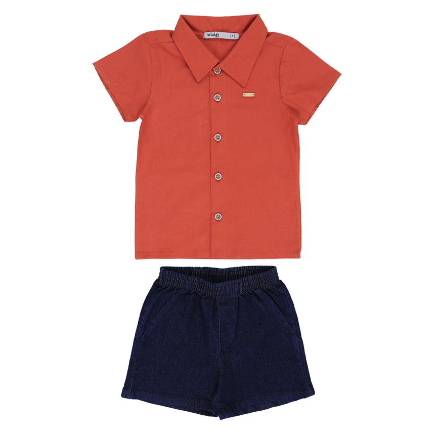 Conjunto Infantil Iolugi Camiseta Manga Curta E Bermuda