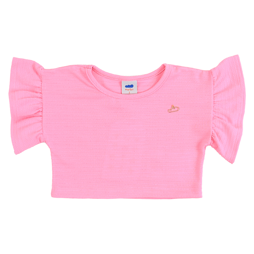 Blusa Infantil Marlan Com Detalhe Babado Na Manga