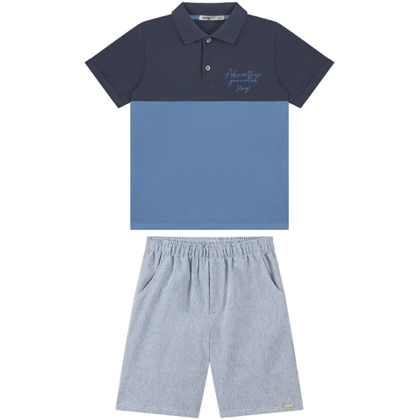 Conjunto Juvenil Ioluigi Camiseta Polo Piquet E Bermuda