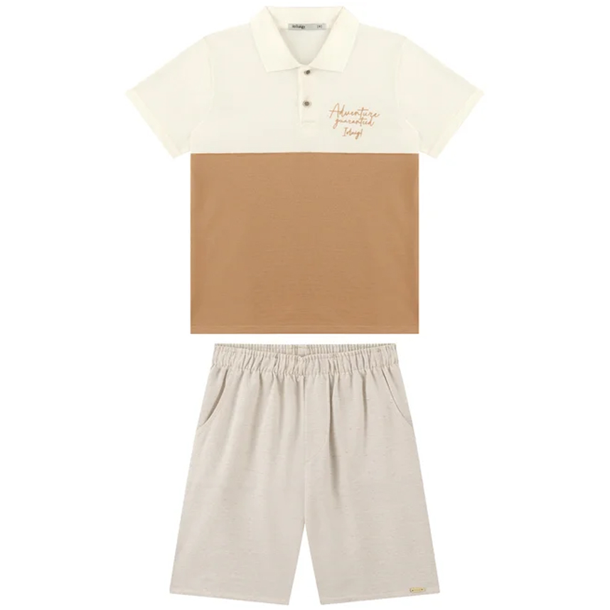 Conjunto Juvenil Ioluigi Camiseta Polo Piquet E Bermuda