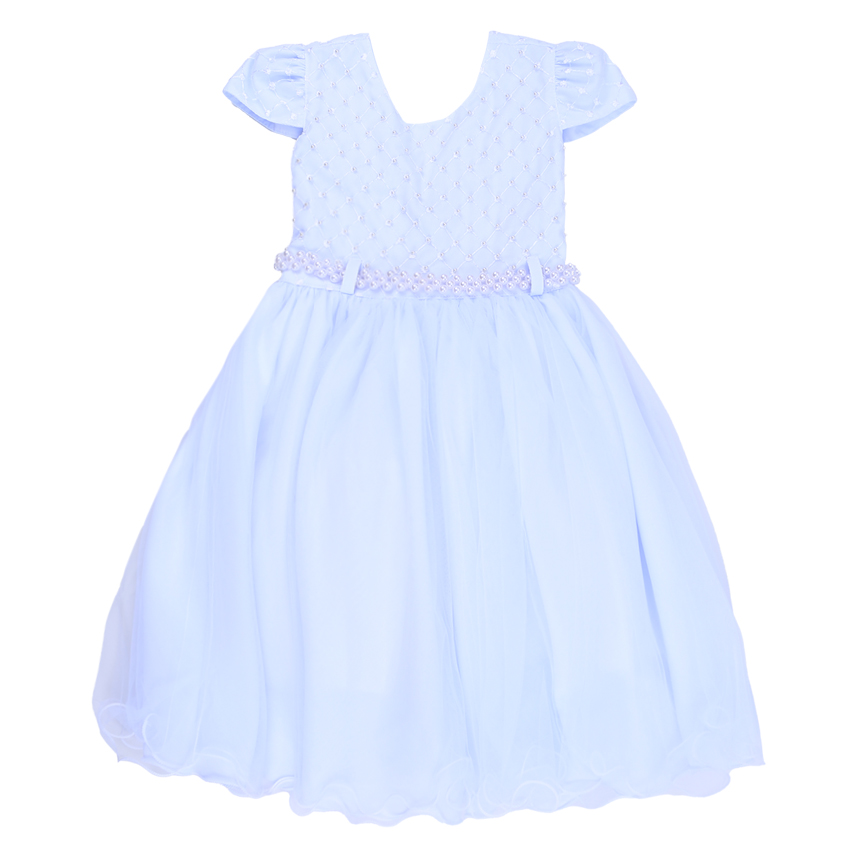 Vestido Infantil Menina Bonita Pala Com Pérolas