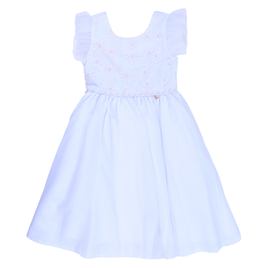 Vestido Infantil Cattai Tule Pala Tule em Relevo