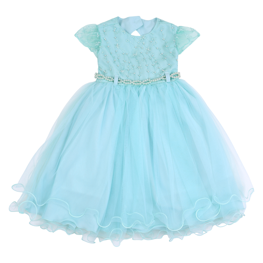 Vestido Infantil Menina Bonita Bordado Cinto Pérola
