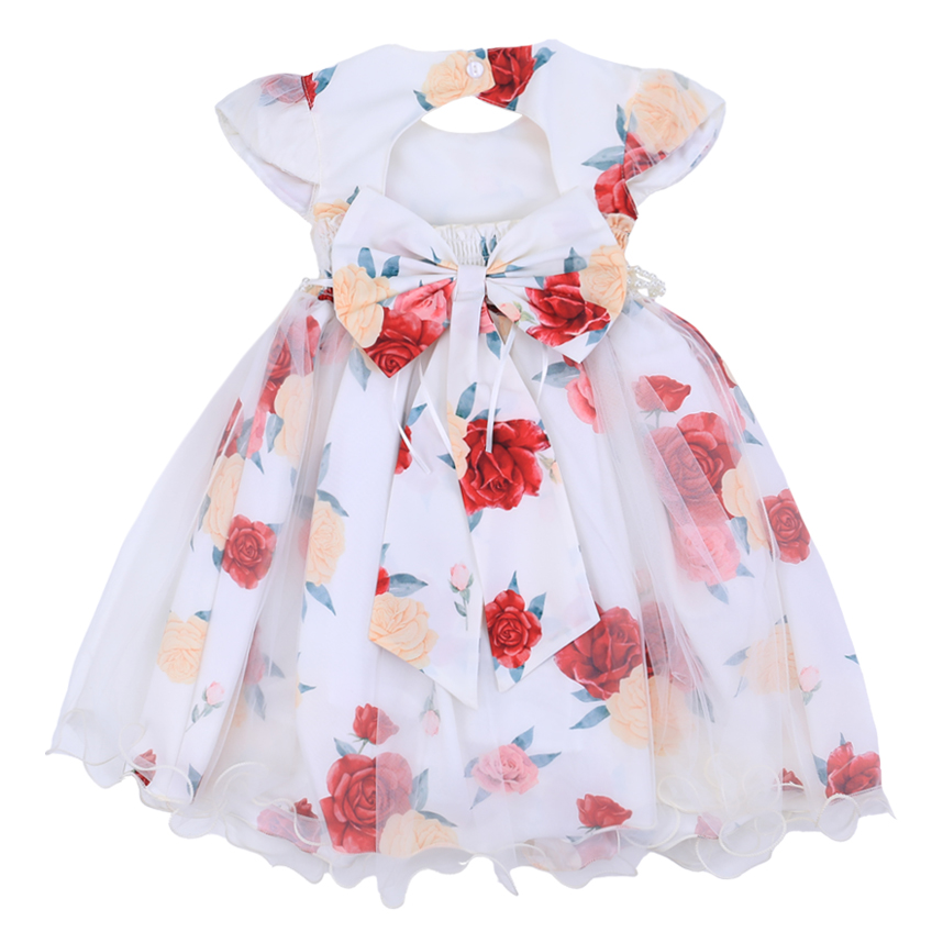 Vestido Infantil Menina Bonita Franzido Estampado