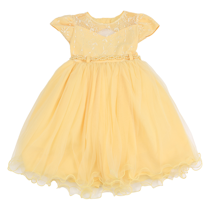 Vestido Infantil Menina Bonita Bordado Poá E Raminhos