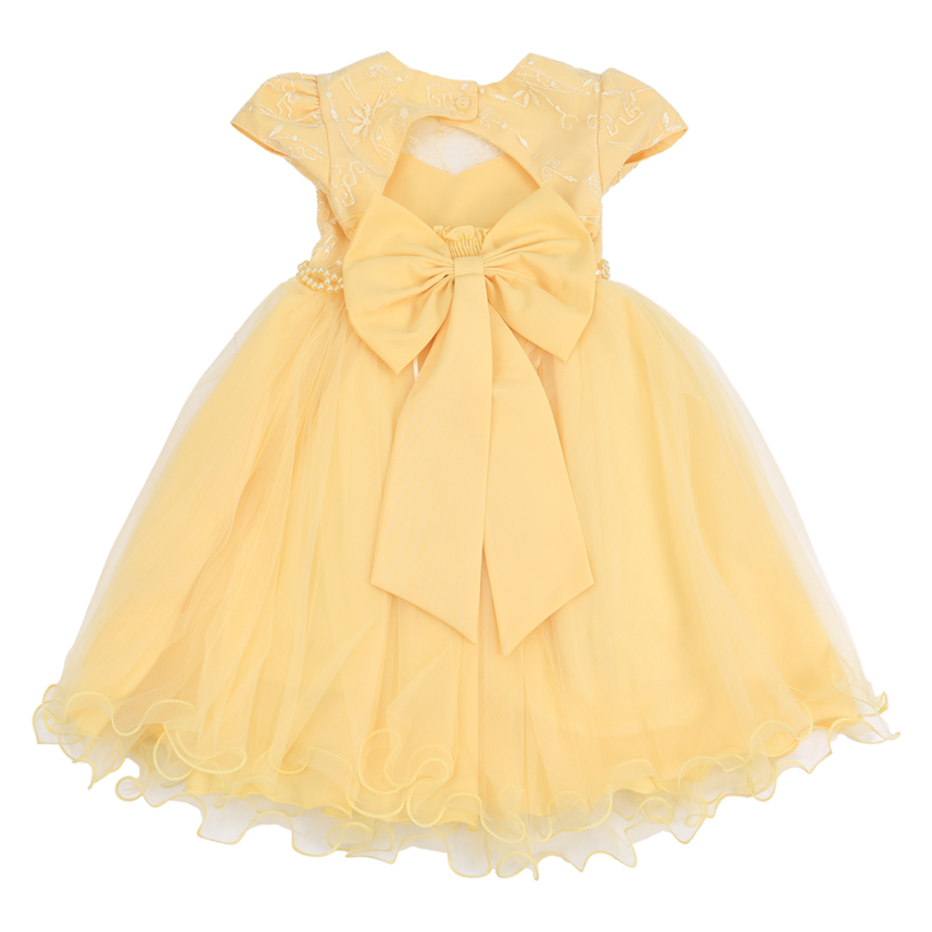 Vestido Infantil Menina Bonita Bordado Poá E Raminhos