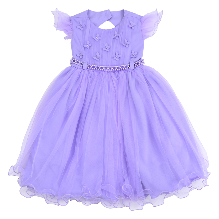 Vestido Infantil Menina Bonita Babados E Aplique Borboletas