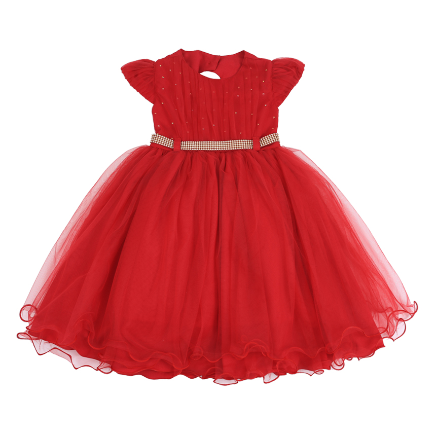 Vestido Infantil Menina Bonita Pala Franzida Com Strass