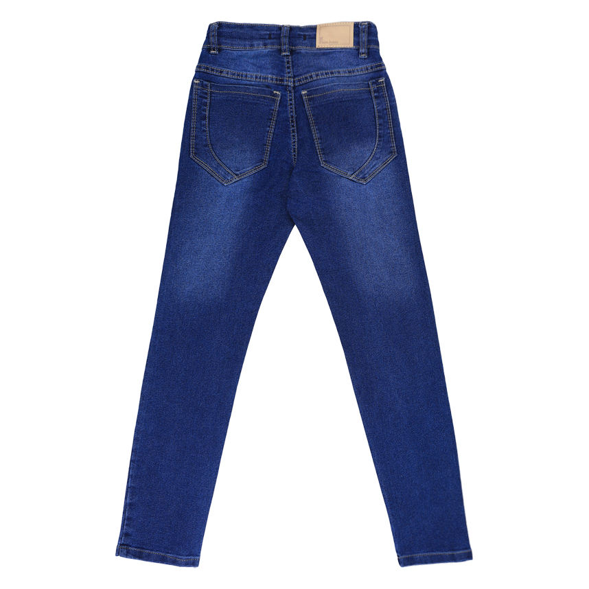 Calça Juvenil Faos Jeans Escuro Used Detalhe Púídos