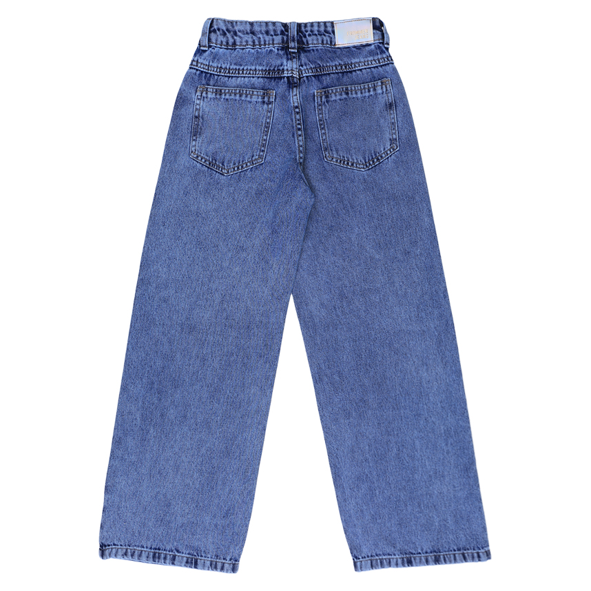 Calça Jeans Juvenil Frommer Wide Leg Metade Strass Calça Jeans Juvenil Frommer Wide Leg Metade Strass